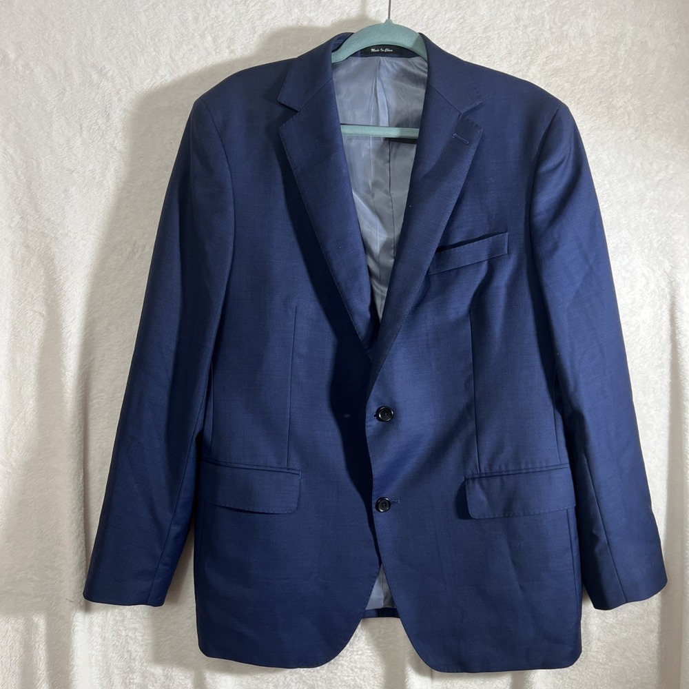 Paul Betenly Wool Blazer Sport Coat Men 42R Blue Lanificio Filarte Long Sleeve